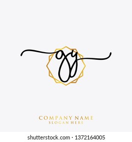 GY Initial handwriting logo template
