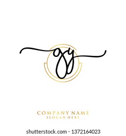 GY Initial handwriting logo template