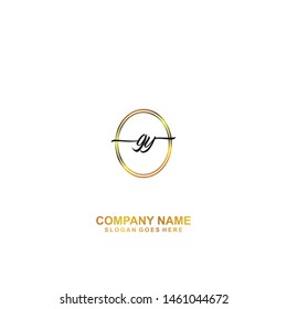 GY Initial handwriting logo template vector