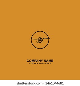 GY Initial handwriting logo template vector