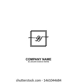 GY Initial handwriting logo template vector