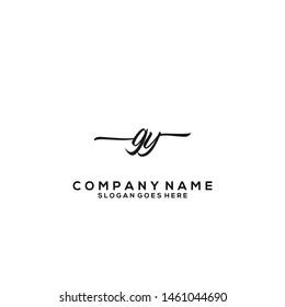 GY Initial handwriting logo template vector