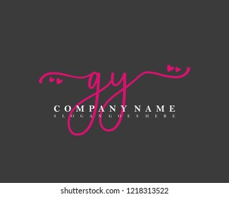 GY Initial handwriting logo vector
