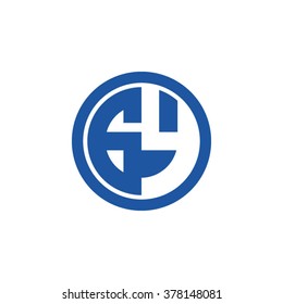 GY initial letters circle business logo blue