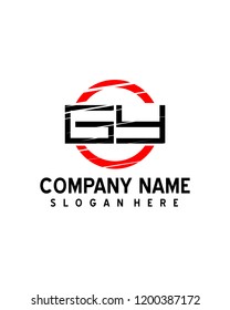 GY Initial logo with circle template vector