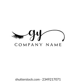 GY inicial Logotipo lash logo eyelash vector moderno