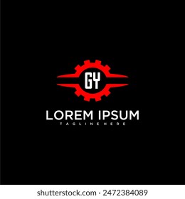 GY initial monogram for automotive logo design vector