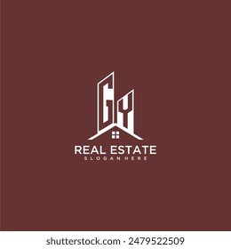 GY initial monogram building and roof logo for real estate