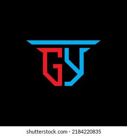 Diseño creativo del logotipo de la letra GY con gráfico vectorial