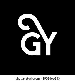 GY letter logo design on black background. GY creative initials letter logo concept. letter design. GY white letter design on black background. 