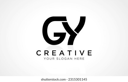 GY Letter Logo Design Vector Template. Alphabet Initial Letter GY Logo Design With Glossy Reflection Business Illustration.