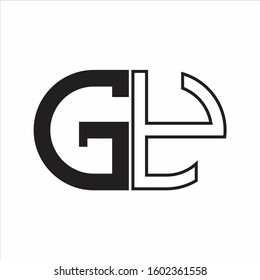 GY Letter logo monogram with oval shape negative space design template white background