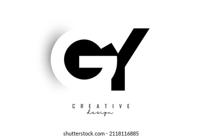 Gy letters Logo with negative space design. Letter with geometric typography. Creative Vector Illustration with letters.