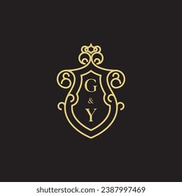 Logotipo inicial de la línea GY en un diseño profesional de alta calidad que se imprimirá en cualquier medio de impresión