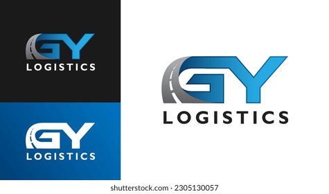 GY Logistics highway logo template