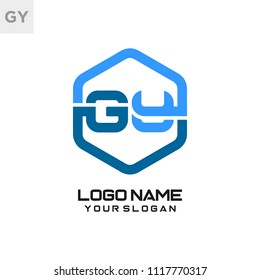 GY logo letter initial, Abstract polygonal Background Logo,