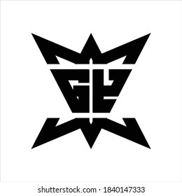 GY Logo monogram with crown up down side design template on white background