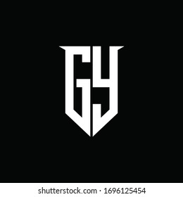 GY-Logo-Monogramm mit Design-Vorlage für Emblem-Schilde