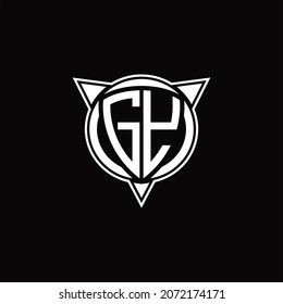GY Logo monogram isolated with circle shape and three arrow design template