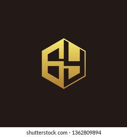 GY Logo Monogram with Negative space gold colors