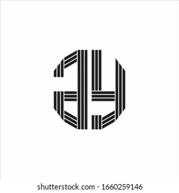 GY Logo monogram outline style linked isolated on white background