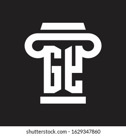 GY Logo monogram with pillar style design template