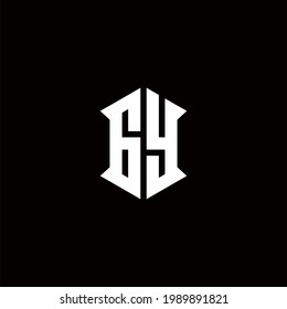 GY Logo monogram with shield shape designs template vector icon modern