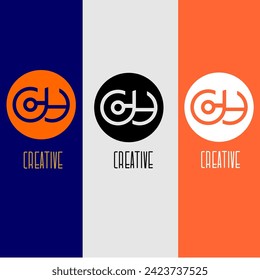 Logo Gy creativo único creativo abstracto colorido icono de identidad elegante plantilla vectorial