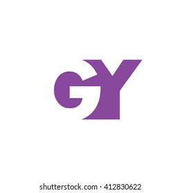GY Logo. Vector Graphic Branding Letter Element. White Background