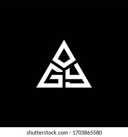 GY monogram logo with 3 pieces shape isolated on triangle design template