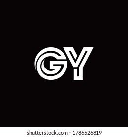 GY monogram logo with abstract line design template