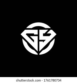 GY monogram logo with diamond shape and ring circle rounded design template
