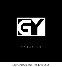 GY Negative Space Monogram – Minimalist Black and White Letter mark Logo for Creative Branding, Fashion Identity and Modern Design Concepts
