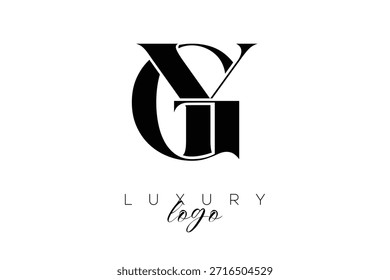 GY Serif Letter Monogramm Typografie Logo für elegante Premium-Branding-Identität