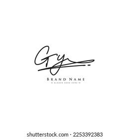 GY Signature Logo - Handwritten Vector Logo Template for GY Alphabet