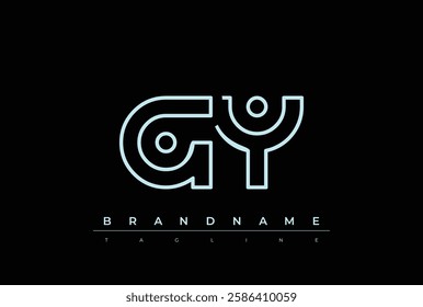 GY Technology Letter Logo Template. This tech letter logo is a graphic mark that uses letters to represent a technology company.