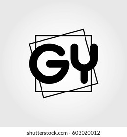 gy uppercase initials square frame business logo