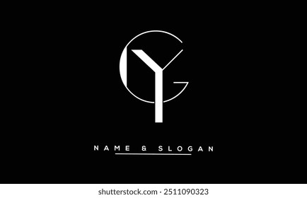 GY, YG Letras abstratas Monograma de logotipo