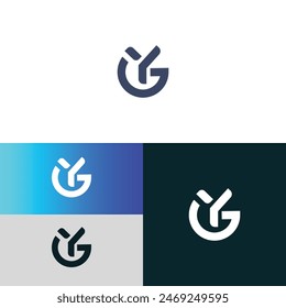 GY, YG letter logo design template elements. Modern abstract digital alphabet letter logo.
