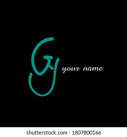 Gy su nombre Logo de escritura manual inicial vector