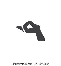 Gyan mudra hand gesture vector icon. Meditation hand filled flat sign for mobile concept and web design. Yoga fingers glyph icon. Symbol, logo illustration. Vector graphics