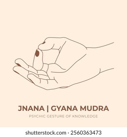 GYANA MUDRA. YOGA. Yogic hand gesture. Yoga hand mudra.