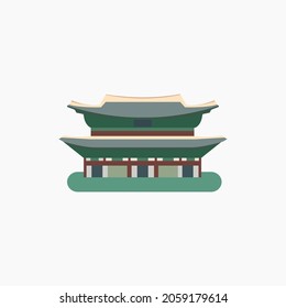 Gyeongbokgung Palace. Flat vector illustration. 