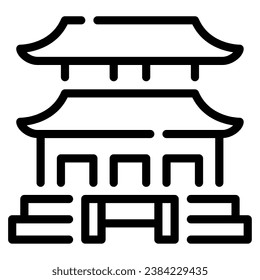 Gyeongbokgung Palace icon illustration, for UIUX, Infographic, etc