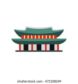 Gyeongbokgung-Palast in Seoul, Korea-Symbol auf weißem Hintergrund