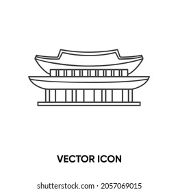 Gyeongbokgung Palast Vektorsymbol. Moderne, einfache flache Vektorgrafik für Website oder mobile App.Seoul Südkorea Symbol, Logo-Illustration. Pixel perfekte Vektorgrafik	