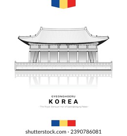 Gyeongbokgung palace,Gyeonghoeru, south korea building landmark.