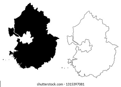 Gyeonggi Province (South Korea, Republic of Korea, ROK, Provinces of South Korea) map vector illustration, scribble sketch Gyeonggi-do map