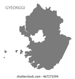 Gyeonggi South Korea Map in grey