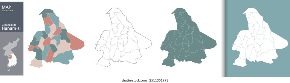 Gyeonggi-do Hanam-si Administrative District Map (Illustration)